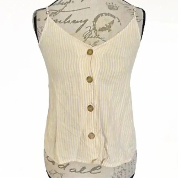 BP Nordstrom vertical stripe cami tank yellow top - Picture 1 of 5